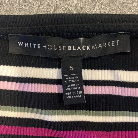 White House Black Market Cold Shoulder Striped Knit Dress Size Small - Picture 6 of 6